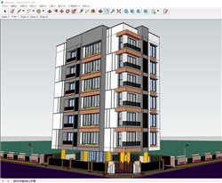 住宅单元楼建筑的sketchup模型