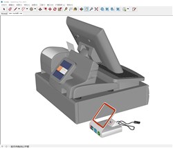 收银机小票机微信收款码的sketchup模型
