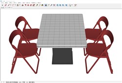 商业餐桌椅的sketchup模型