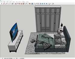 床铺电视柜衣柜的sketchup模型