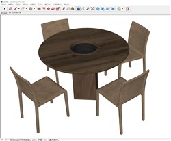 圆桌椅火锅桌的sketchup模型