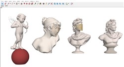 大卫天使雕塑半身像的sketchup模型