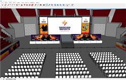 游戏电竞赛比赛场的sketchup模型