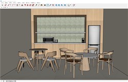 木质餐桌椅的sketchup模型
