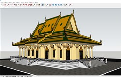 泰式古建筑的sketchup模型
