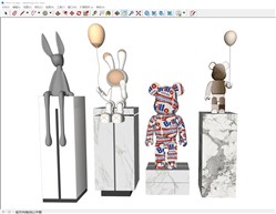 兔子雕塑的sketchup模型