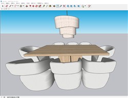 餐桌椅带灯的sketchup模型