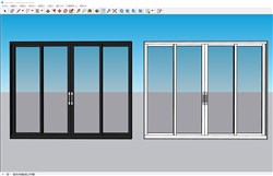 玻璃门移门阳台门的sketchup模型