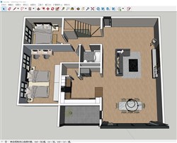 复式室内家装的sketchup模型