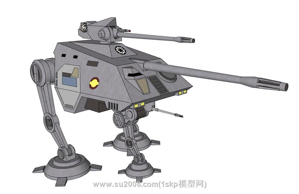 未来三脚三炮管机器人SU模型