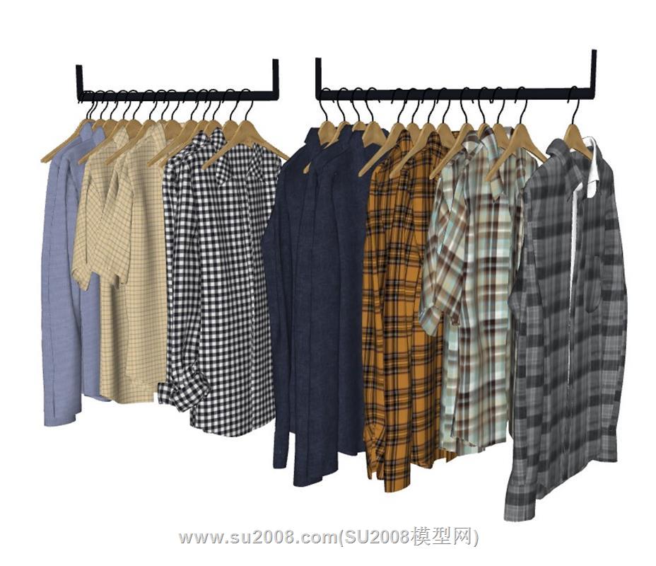 男士衣服衣挂架SU模型