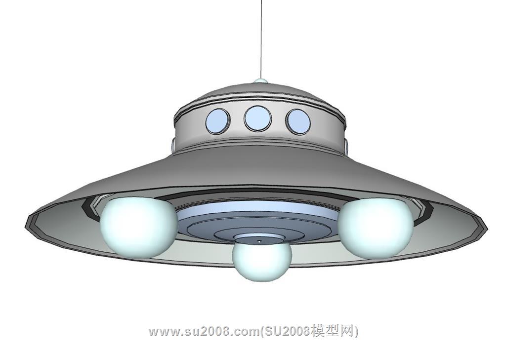 儿童飞碟吊灯su模型