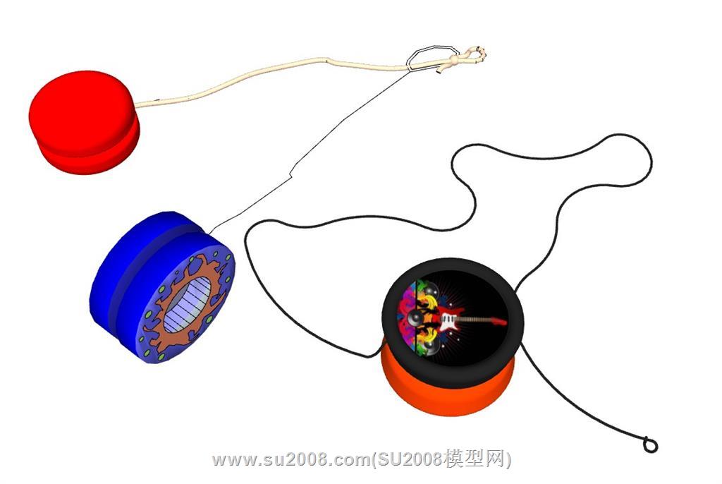 儿童玩具悠悠球溜溜球su模型