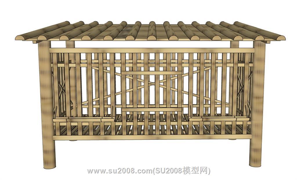 农村鸡笼鸡舍su模型