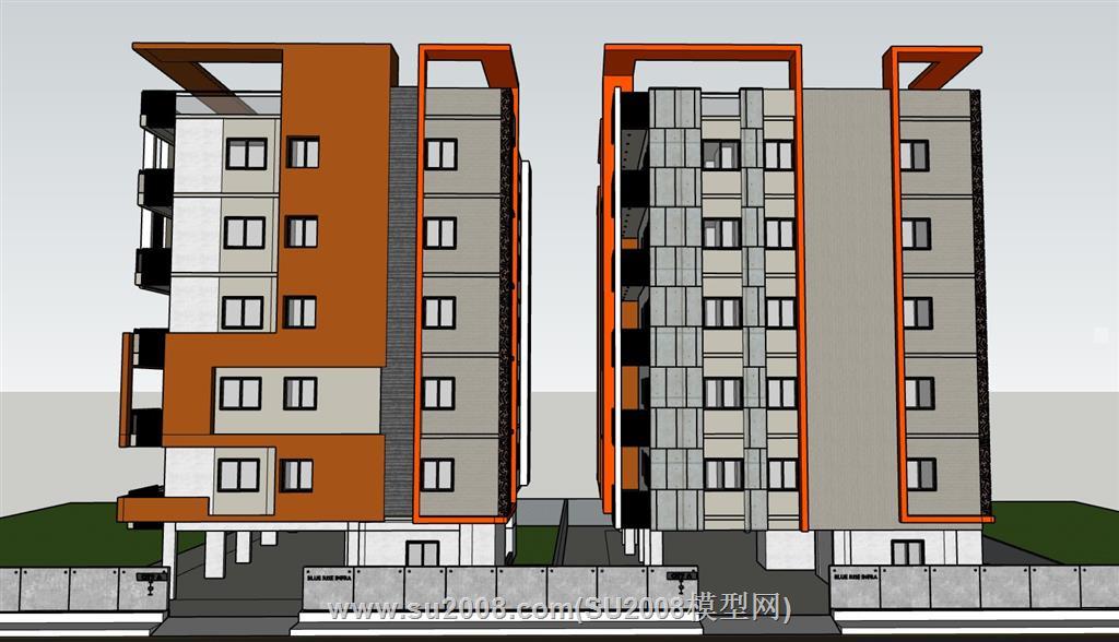 公寓住宅楼su模型