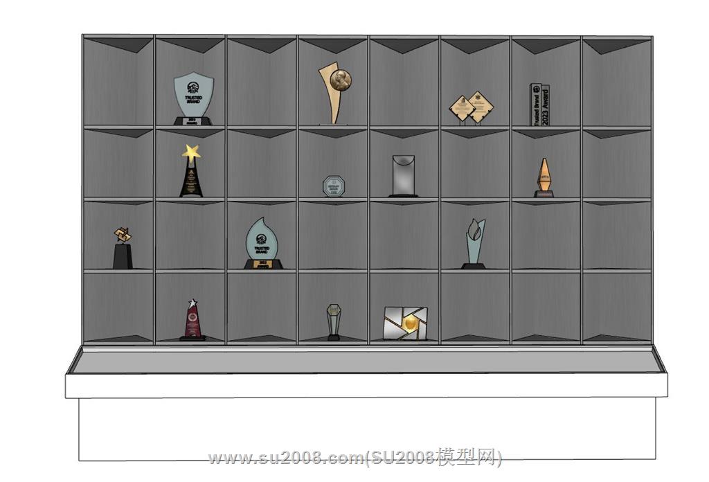 奖杯柜奖杯展示柜su模型