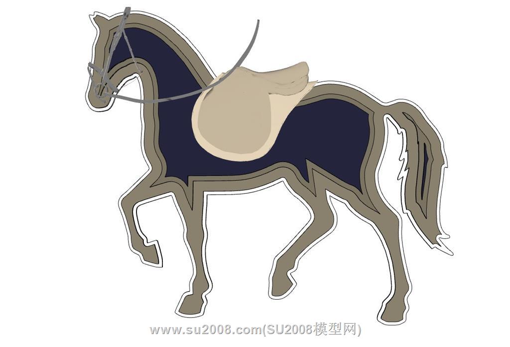 马的墙饰品su模型