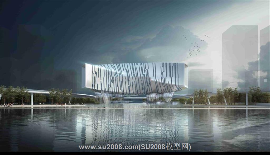 异形会展中心建筑su模型