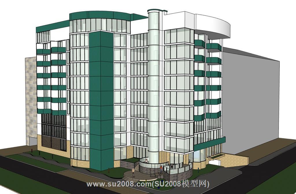 西欧酒店建筑su模型