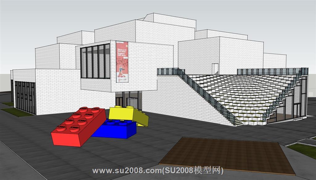 乐高屋lego展馆建筑su模型