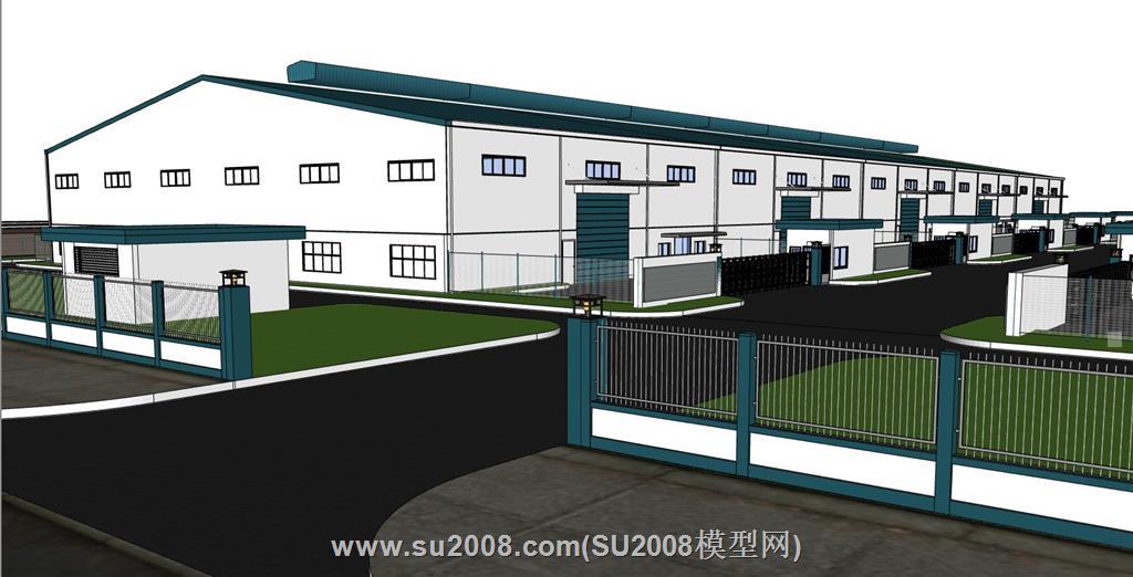精美生产厂车间厂房SU模型，展现工业之美