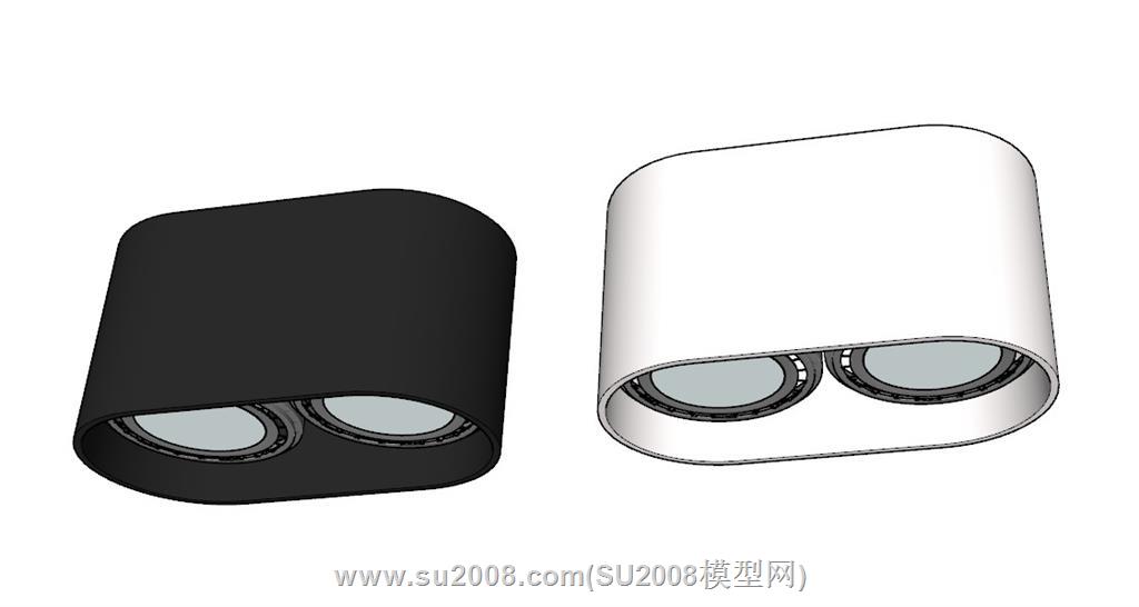 双筒灯su模型
