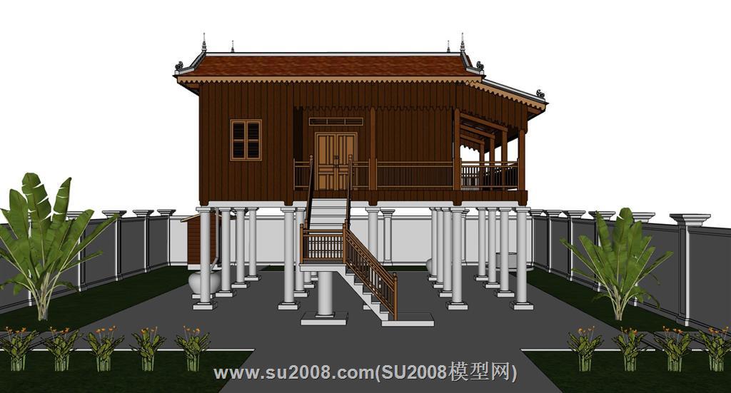 傣族建筑su模型