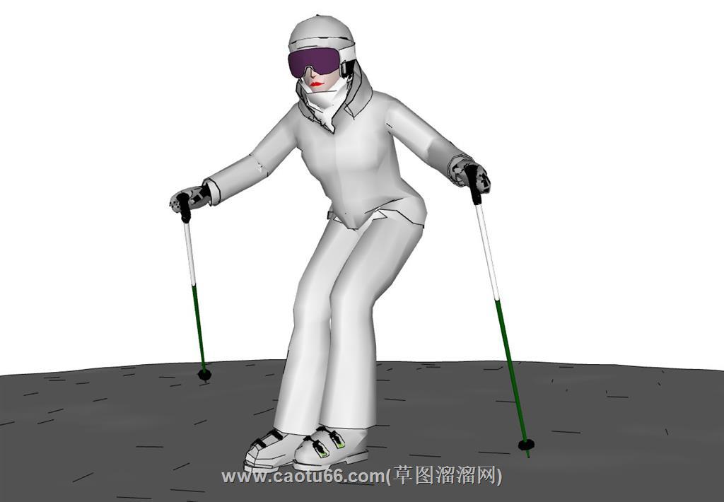 滑雪人物的su模型