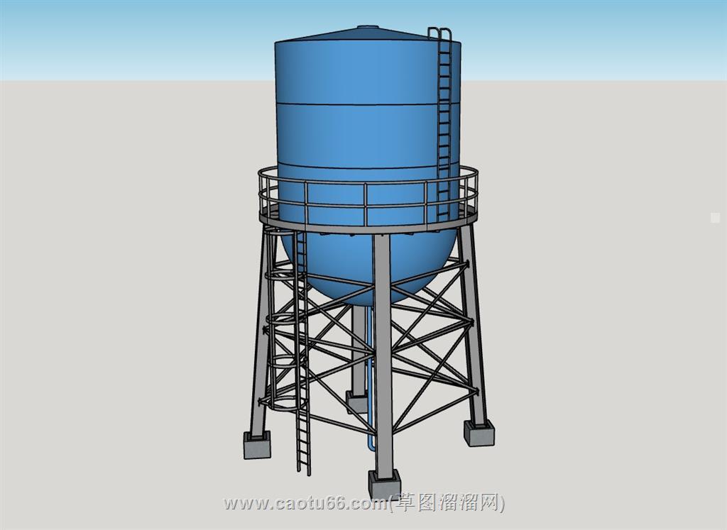 水塔筒仓su模型