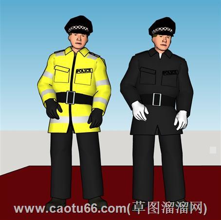 3D警员警察人物su模型