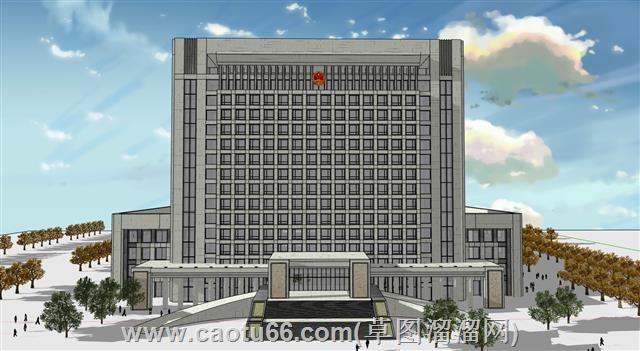 法院行政办公楼建筑su模型