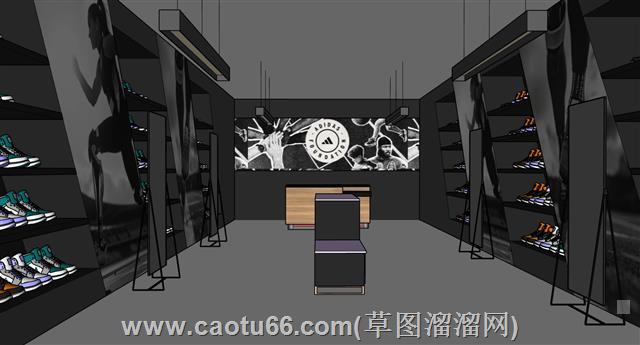 体育用品鞋店su模型