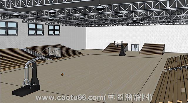 室内篮球场SU模型