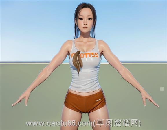卡通站立女孩人物