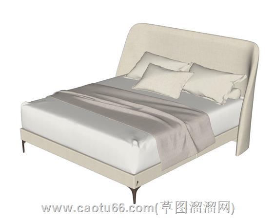 简约风格的床铺su模型