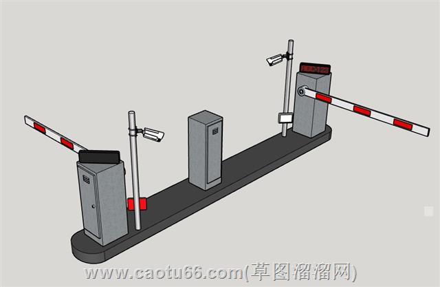 小区车闸道闸su模型
