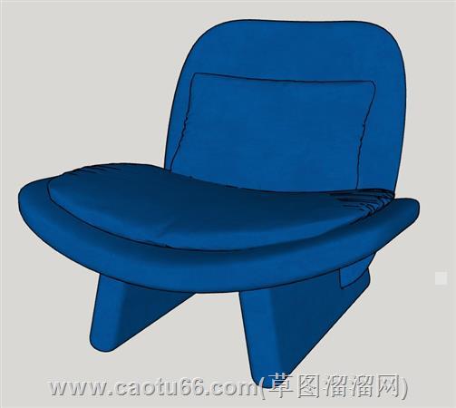 意式布艺洽谈椅su模型