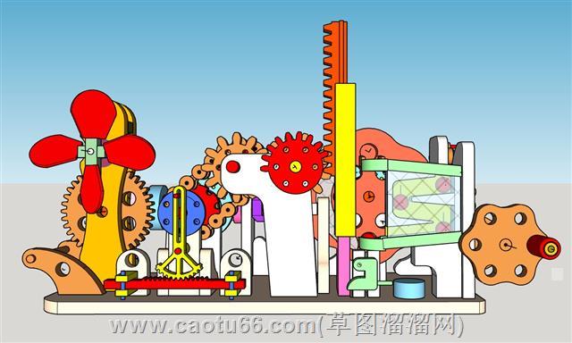 儿童益智齿轮玩具su模型