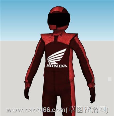 赛车服赛车手su模型