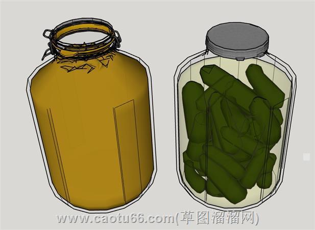 腌菜瓶子su模型