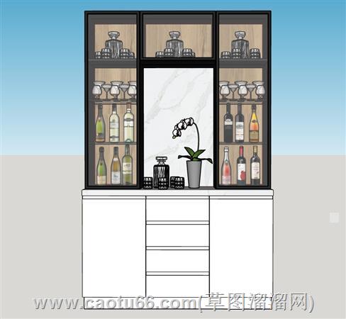 展柜酒柜su模型