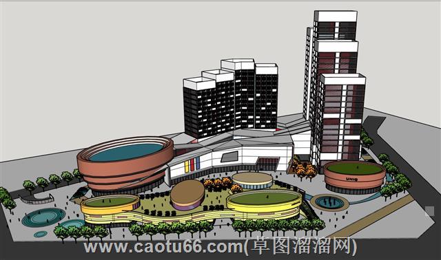 商业综合体建筑su模型