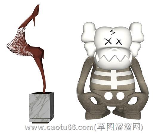 抽象小鹿和大象人su模型