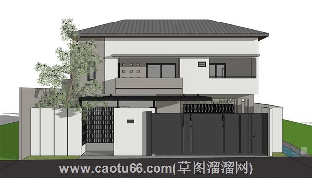 现代独栋别墅住宅SU模型
