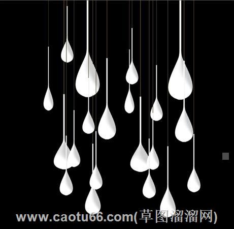 水滴灯雨滴灯吊灯su模型