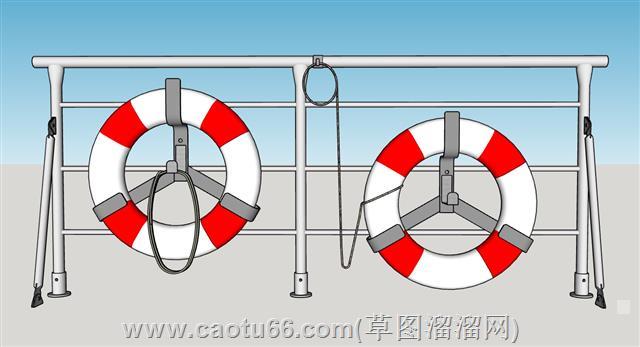 不锈钢救生圈支架SU模型