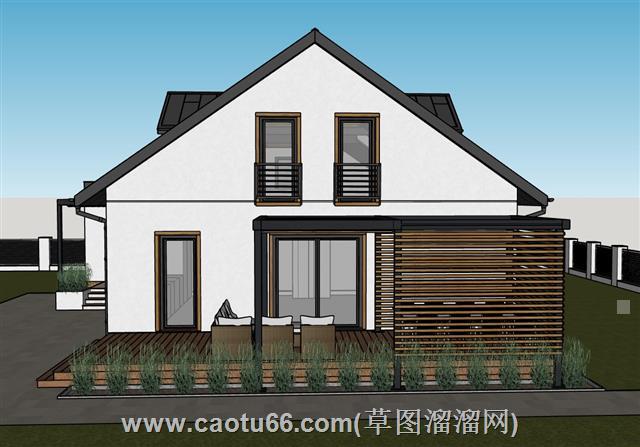 美式风格住宅建筑su模型