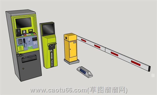 车辆道闸起落杆su模型
