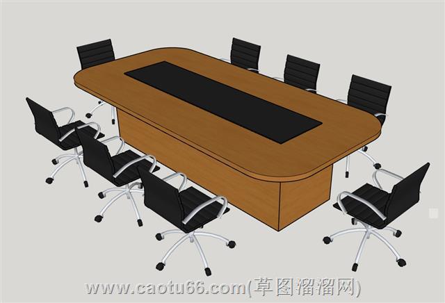 办公会议桌的su模型