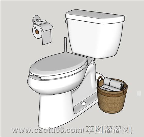 马桶马桶刷厕纸su模型